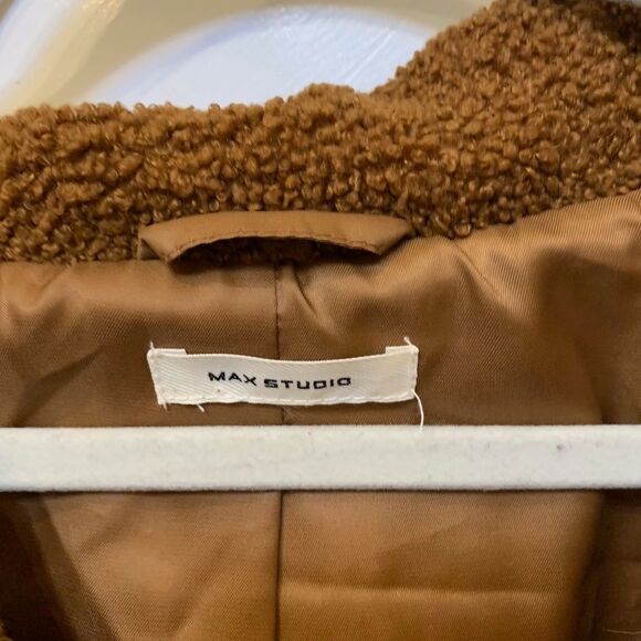 Max Studio Faux Shearling Zip Moto Jacket - Picture 8 of 12